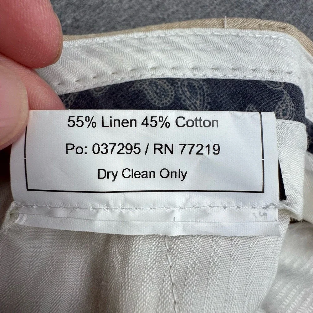 JOE Joseph Abboud Pants‎ Linen Blend Beach Wedding Men's Sz 44x30 Beige
